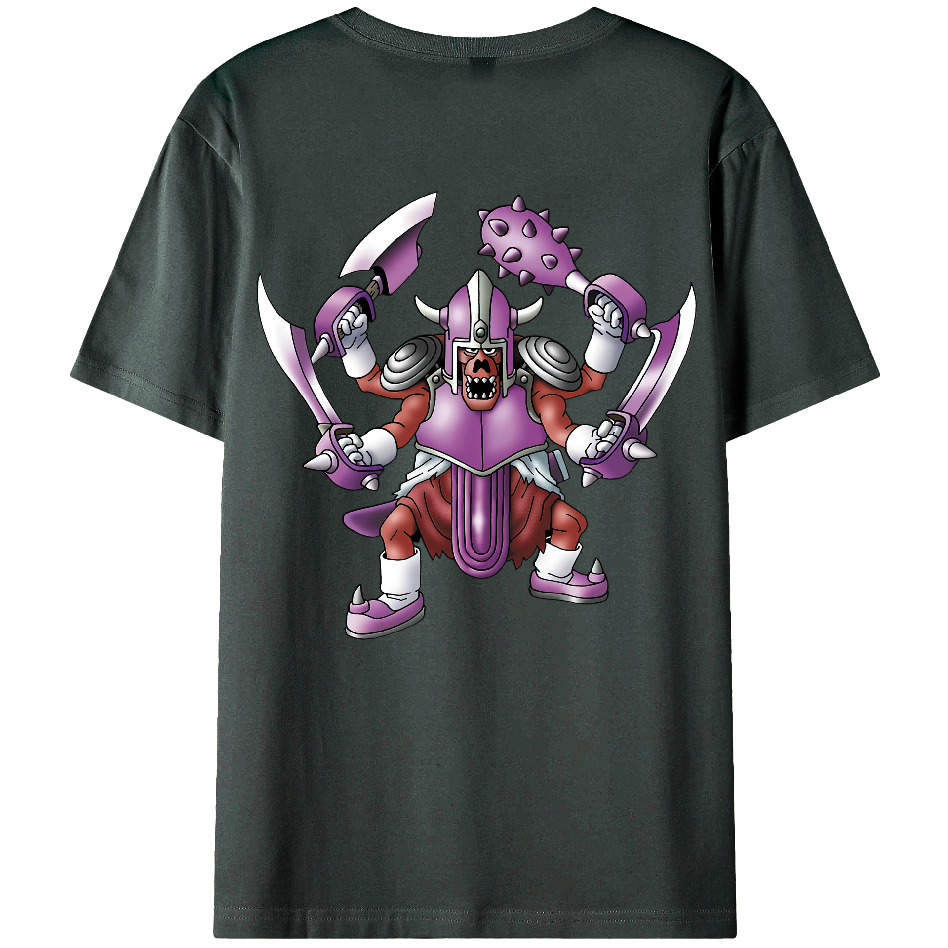 （画像用） ドラゴンクエスト Doragon Kuesuto Dragon Quest 綿100％ メンズ半袖Tシャツ（バックプリント） 通気性